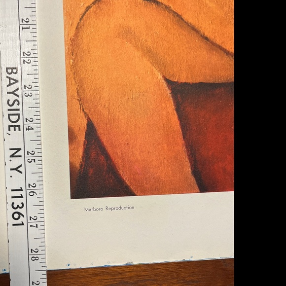 Vintage Amedeo Modigliani 28x22 Large Lithograph Seated Nude USA MCM Art Print - Picture 11 of 13